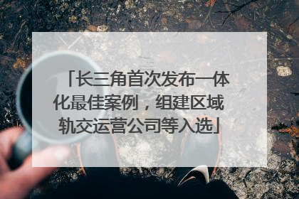 长三角首次发布一体化最佳案例，组建区域轨交运营公司等入选