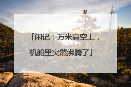 闲记：万米高空上，机舱里突然沸腾了