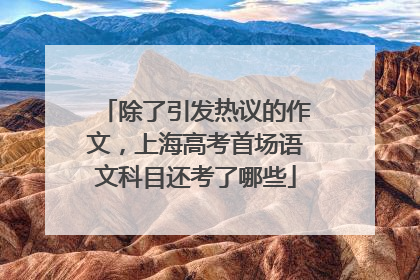 除了引发热议的作文，上海高考首场语文科目还考了哪些