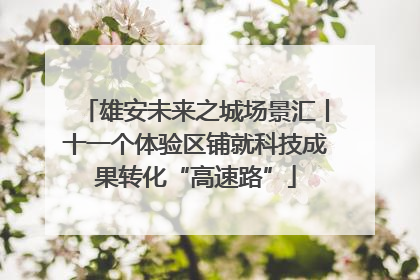 雄安未来之城场景汇丨十一个体验区铺就科技成果转化“高速路”