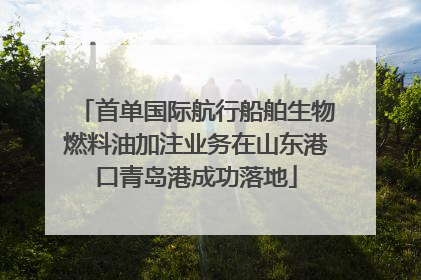 首单国际航行船舶生物燃料油加注业务在山东港口青岛港成功落地
