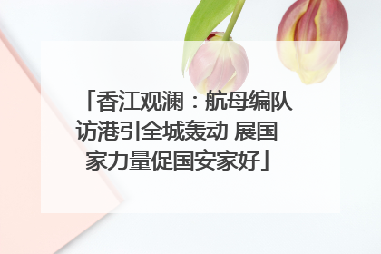 香江观澜：航母编队访港引全城轰动 展国家力量促国安家好