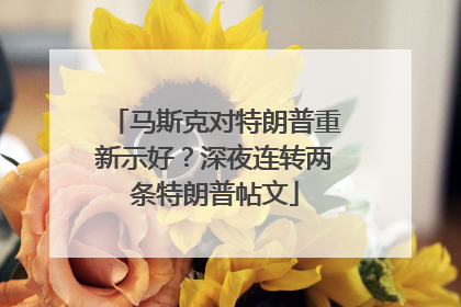 马斯克对特朗普重新示好？深夜连转两条特朗普帖文