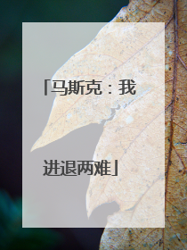 马斯克：我进退两难