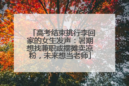 高考结束挑行李回家的女生发声：暑期想找兼职或摆摊卖凉粉，未来想当老师