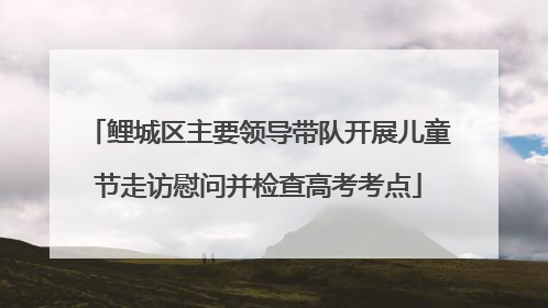 鲤城区主要领导带队开展儿童节走访慰问并检查高考考点