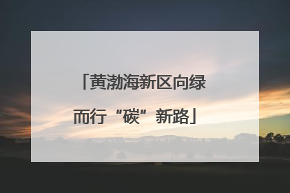 黄渤海新区向绿而行“碳”新路