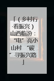 （乡村行·看振兴）山西临汾：“电”亮小山村 “碳”寻振兴路