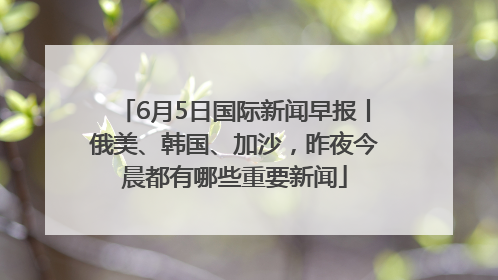 6月5日国际新闻早报丨俄美、韩国、加沙，昨夜今晨都有哪些重要新闻