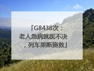 G8438次：老人急病就医不决，列车果断施救